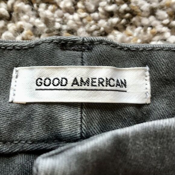Good American Jeans 6 / 28 Good Legs Crop Gray High Rise Frayed Hems Skinny - Picture 10 of 13